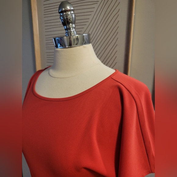 Orange Scoop Neck Dress - Picture 2 of 3